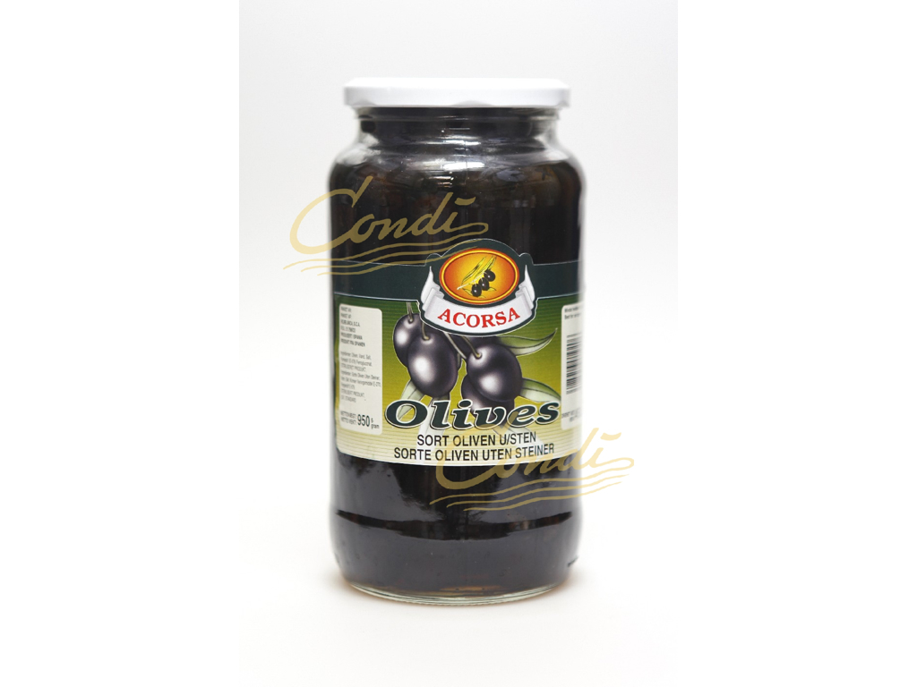 Oliven sort u/sten 880 g