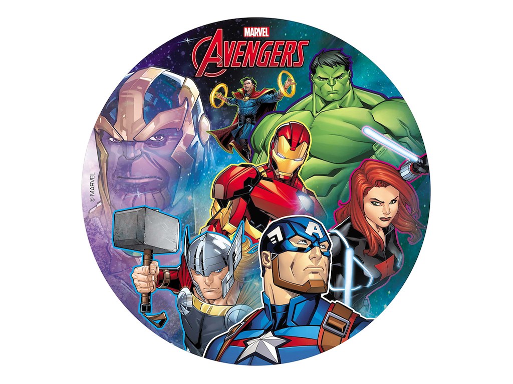 Vaffelprint Avengers Ø20 cm