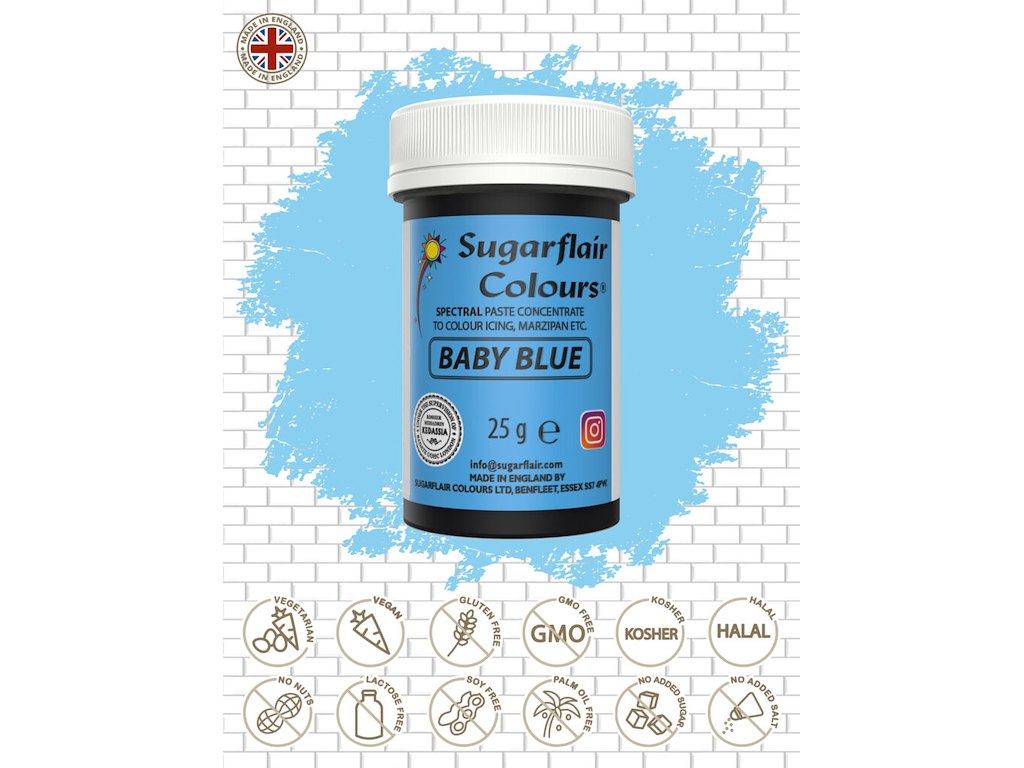 Farvepasta Baby Blue/mellemblå 25 g