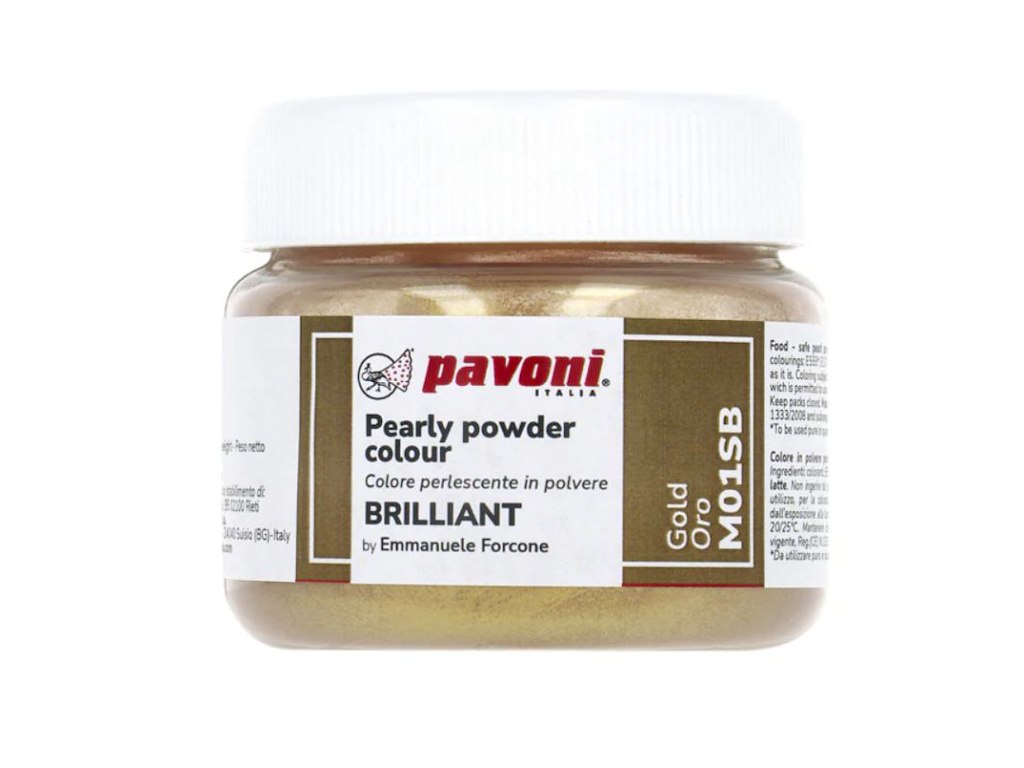 Farvepulver guld metal 40 g Pavoni