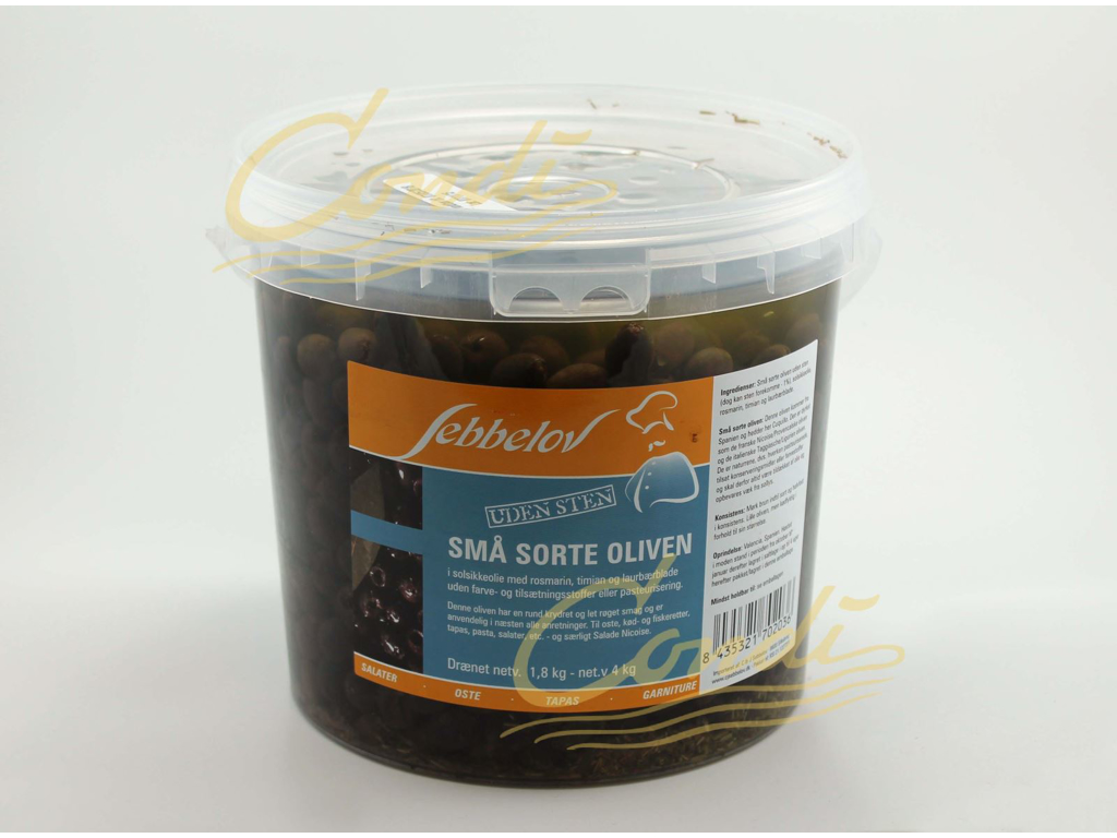 Oliven Nicoise små sorte u/sten 4 kg