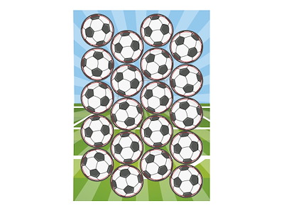Vaffelprint Fodbold Ø3,4 cm 20 stk