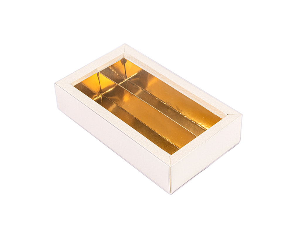 Chokolade æske Hvid 14,5x7,5x3,5 rude 50 stk