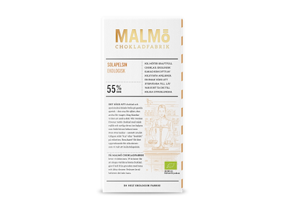 Malmö Plade Mørk 55 % Solapelsin Øko