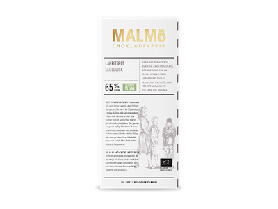 Malmö Vegansk Plade Mørk 65 % Lakritsrot Øko