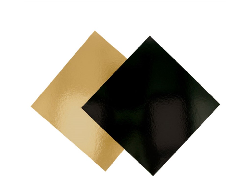 Guldpap m/sort 32x32cm 50 stk