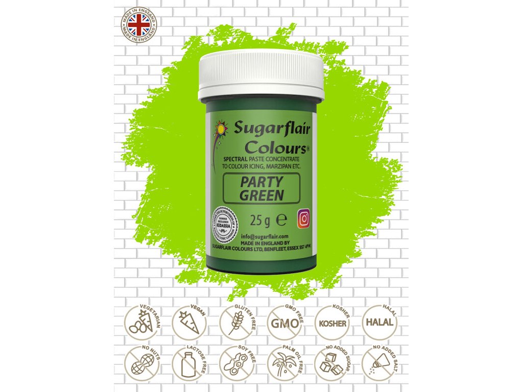 Farvepasta Party Green/Grøn 25 g