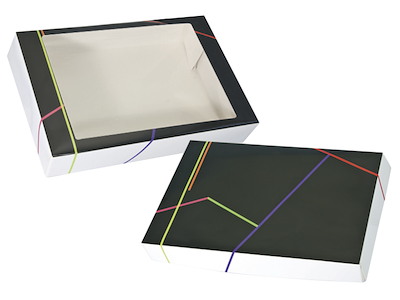 Æske Sort m/rude 62x42x13cm 25 stk