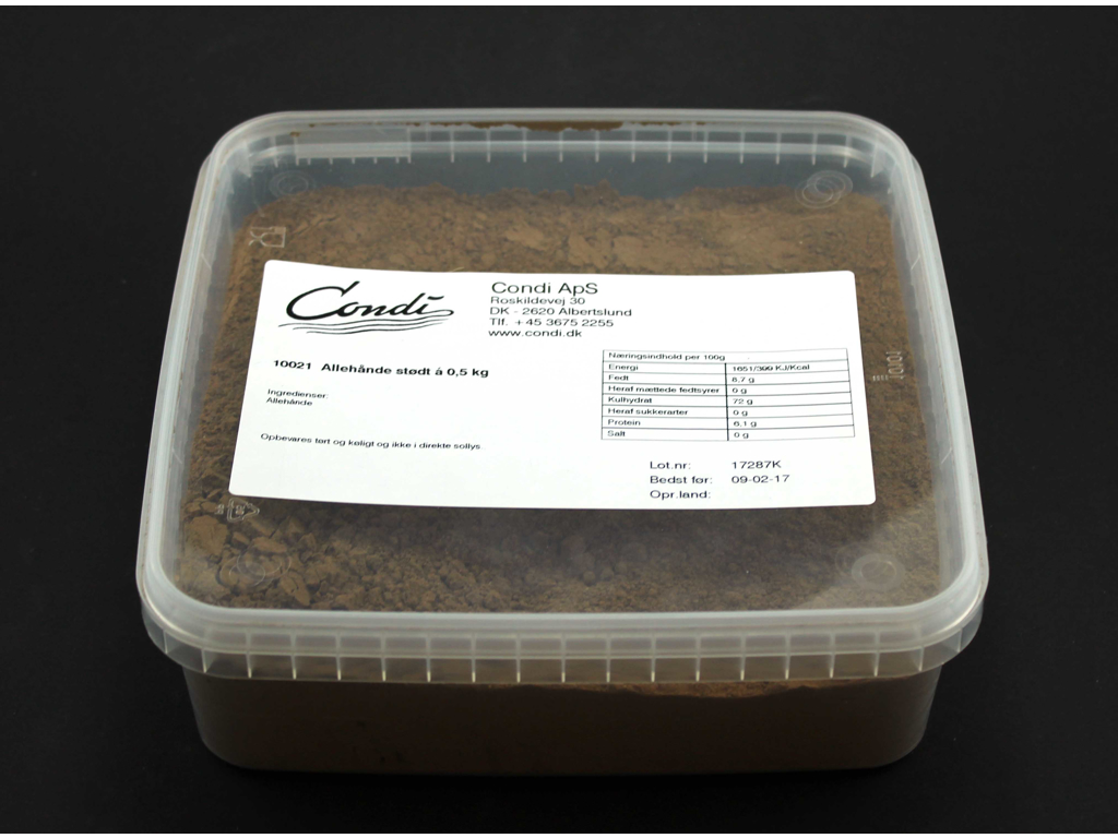 Allehånde stødt 500 g MADSPILD