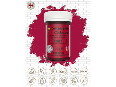 Farvepasta Ruby/Blodrød, hindbær 25 g