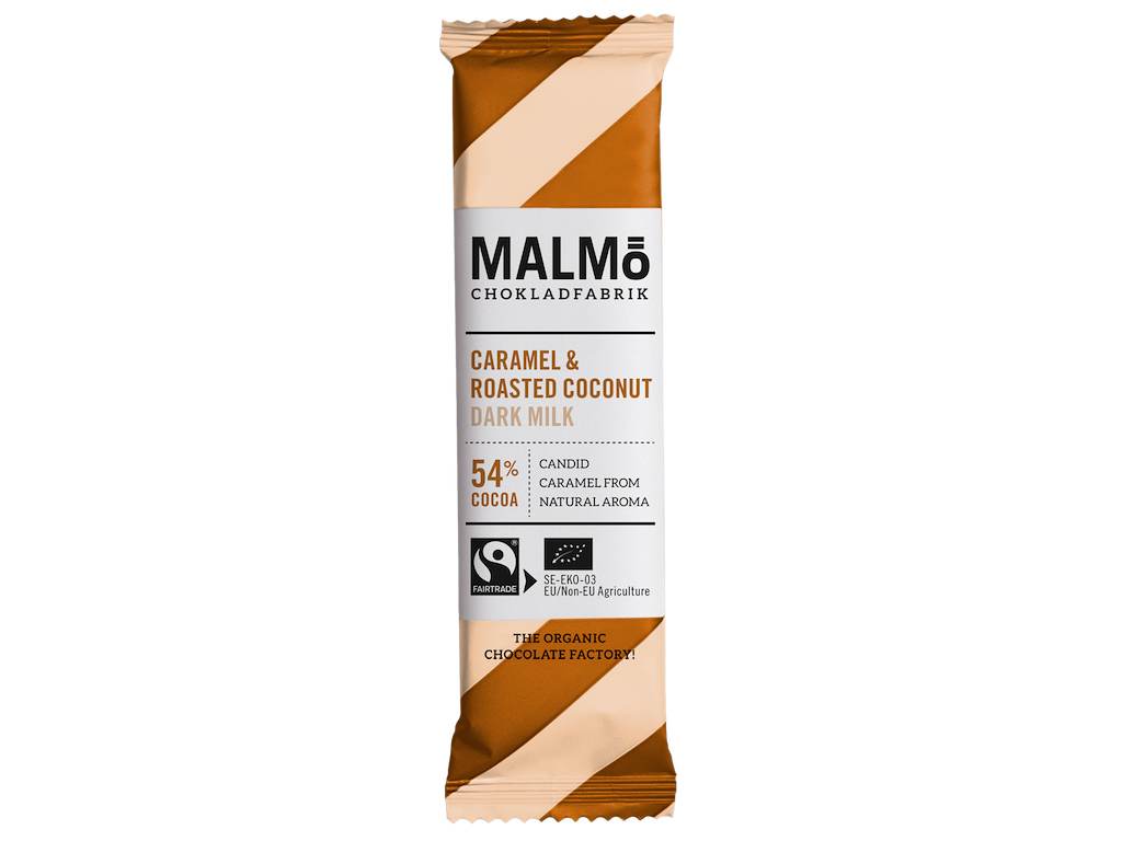 Malmö Bar Mørk Lys 55 % Karamel & Ristet Kokos 