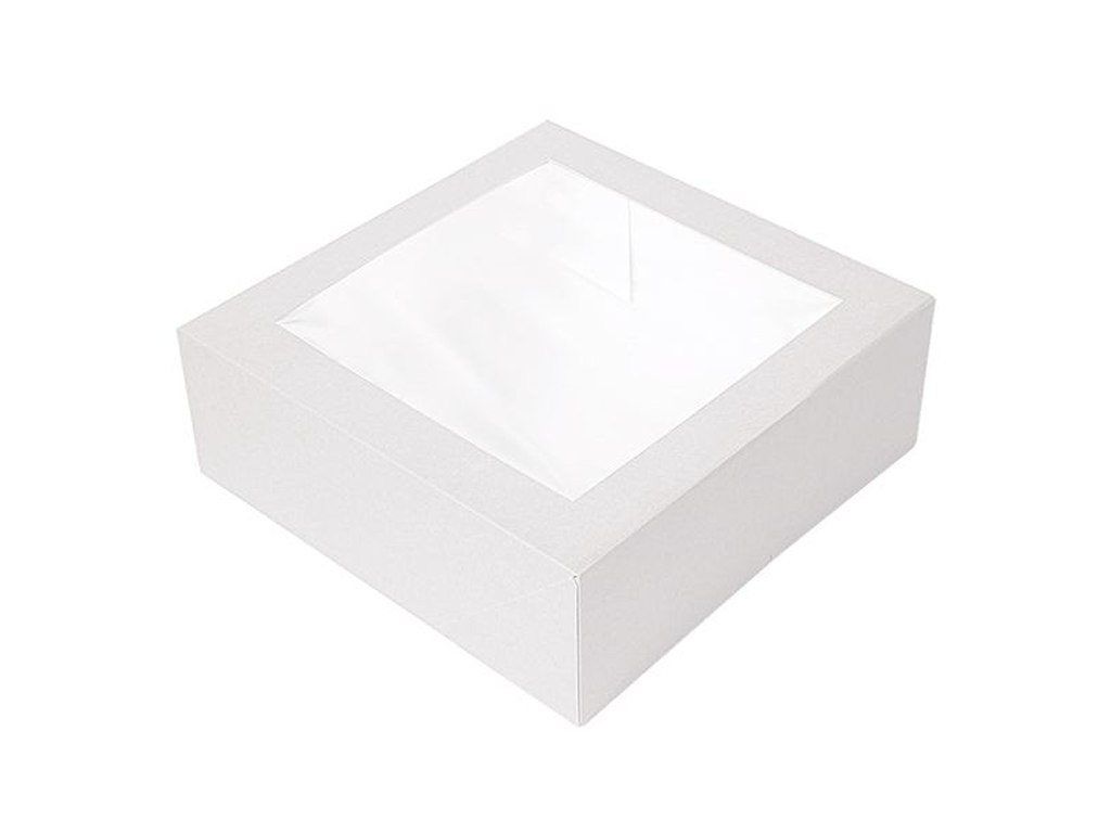 Kageæske Hvid 16x16x8 cm rude 50 stk