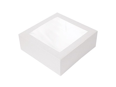 Kageæske Hvid 16x16x8 cm rude 50 stk