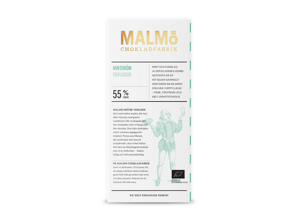 Malmö Plade Mørk 55 % Mintdröm Øko