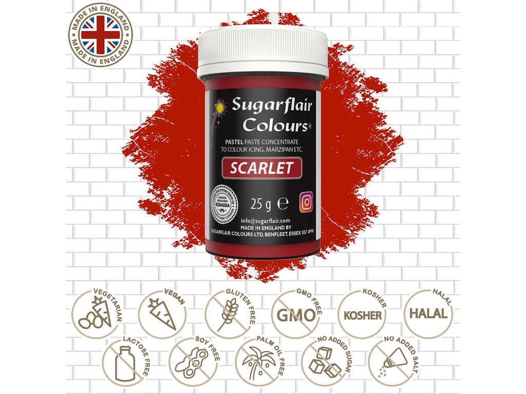 Farvepasta Scarlet/Rød 25 g