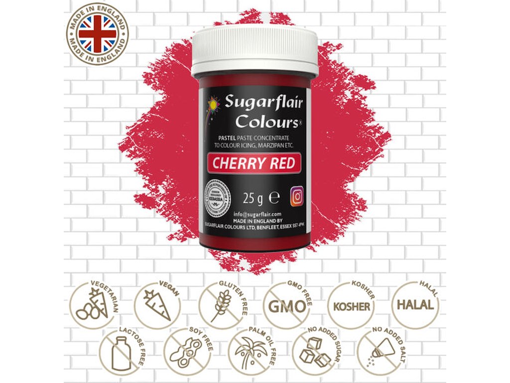 Farvepasta Cherry Red/Kirsebær Rød 25 g