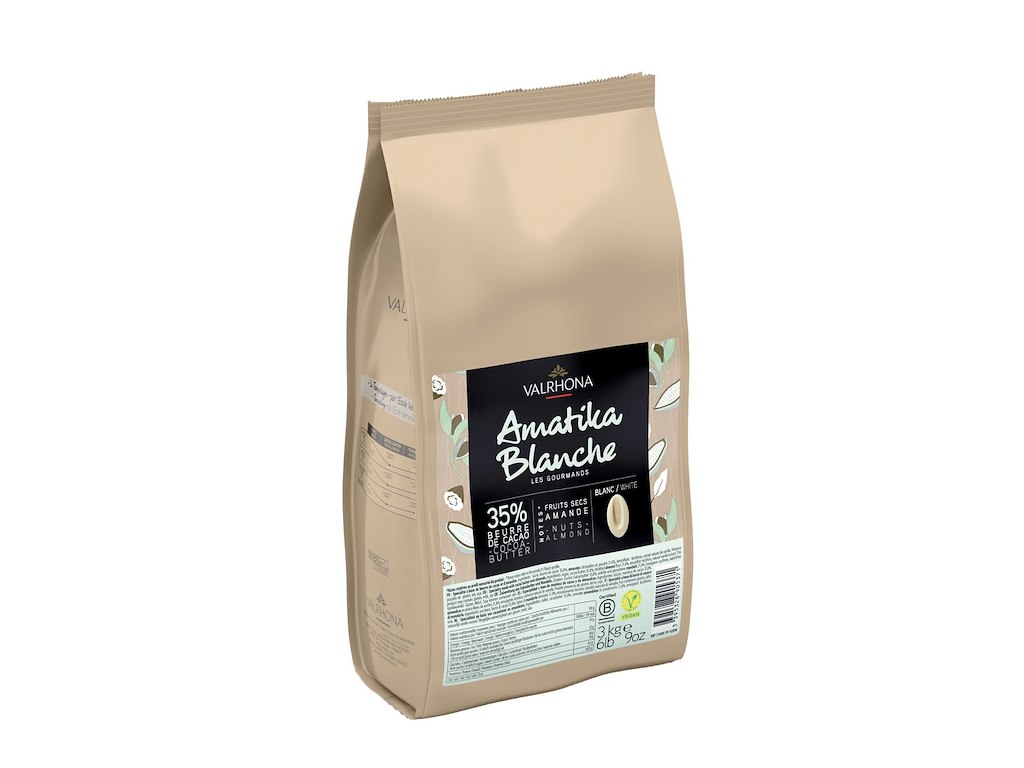 Valrhona Amatika Blanche, Vegansk chokolade 35 % 3 kg