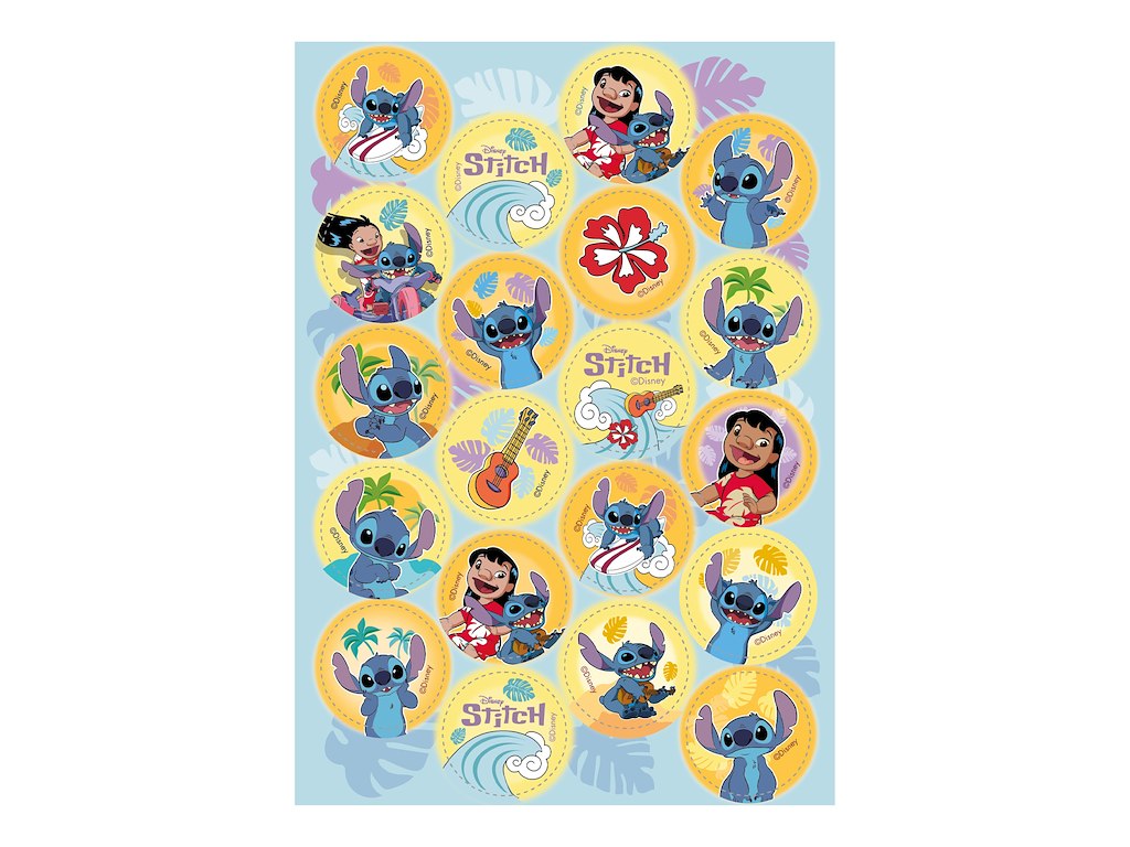 Vaffelprint Stitch Ø3,4 cm 20 stk