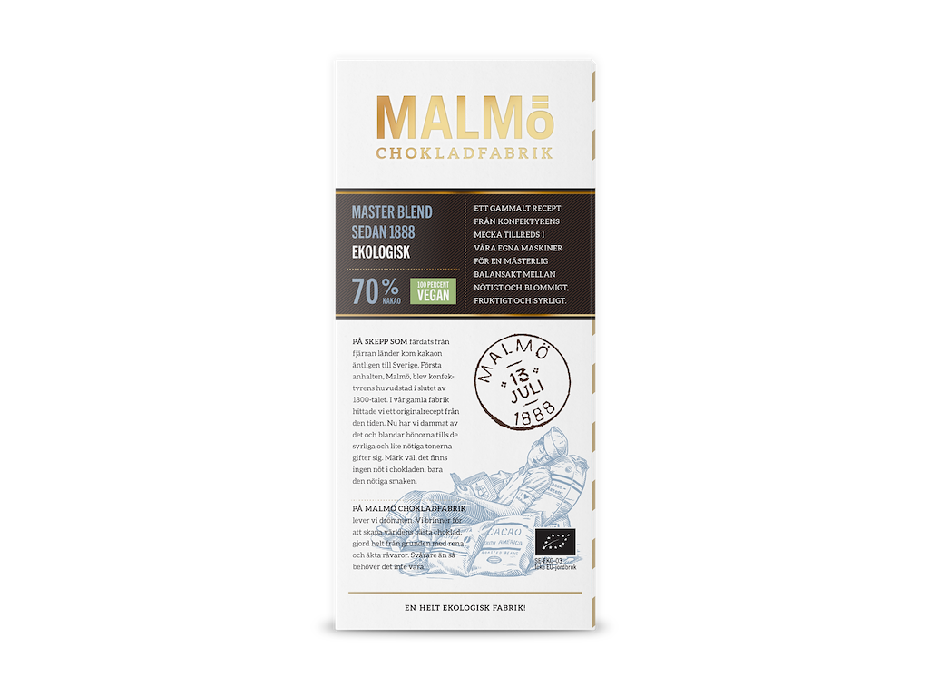 Malmö Vegansk Plade Mørk 70 % Master blend Øko